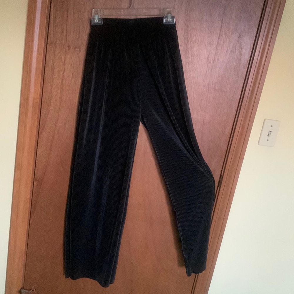 Wide leg stretch black trousers